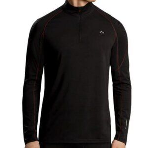Paradox Men’s Black 1/4 Zip DRI Release Merino Wool Blend Base Layer Top Small
